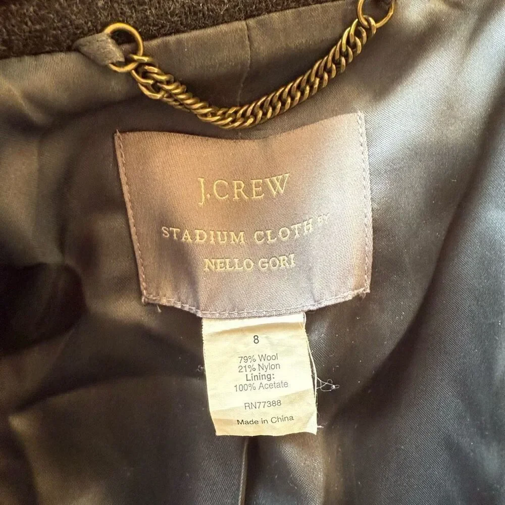 JCrew gray peacoat stadium cloth Nellie Gori size 8 - Picture 4 of 4